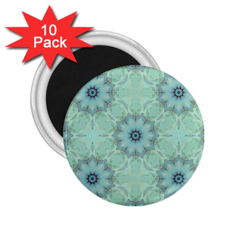 Mint floral pattern 2.25  Magnets (10 pack)  from ArtsNow.com Front