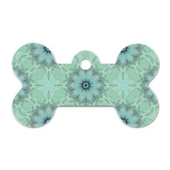 Mint floral pattern Dog Tag Bone (Two Sides) from ArtsNow.com Front