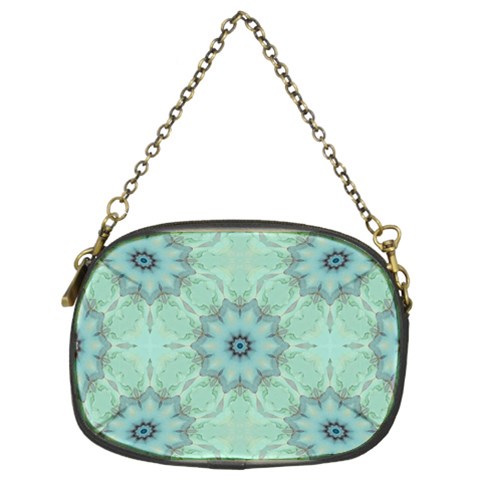 Mint floral pattern Chain Purse (Two Sides) from ArtsNow.com Front