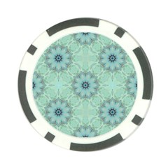 Mint floral pattern Poker Chip Card Guard (10 pack) from ArtsNow.com Back