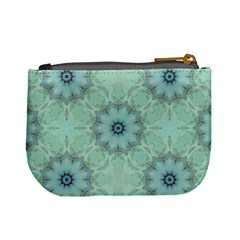 Mint floral pattern Mini Coin Purse from ArtsNow.com Back
