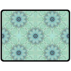 Mint floral pattern Double Sided Fleece Blanket (Large)  from ArtsNow.com 80 x60  Blanket Front