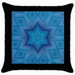 Blue star Throw Pillow Case (Black)