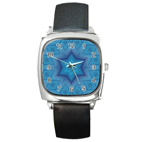 Blue star Square Metal Watch from ArtsNow.com Front