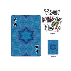 Blue star Playing Cards 54 Designs (Mini) from ArtsNow.com Front - Spade6