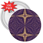 Purple and gold 3  Buttons (100 pack) 