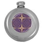 Purple and gold Round Hip Flask (5 oz)