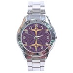 Purple and gold Stainless Steel Analogue Watch