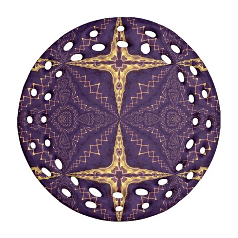 Purple and gold Ornament (Round Filigree) from ArtsNow.com Front