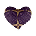 Purple and gold Standard 16  Premium Heart Shape Cushions