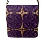 Purple and gold Flap Closure Messenger Bag (L)