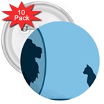Cat Mirror Lion 3  Buttons (10 pack) 