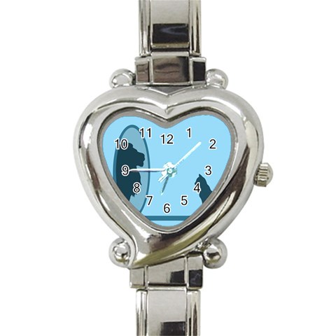Cat Mirror Lion Heart Italian Charm Watch from ArtsNow.com Front