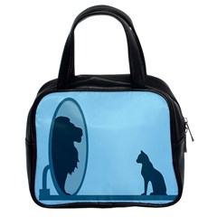 Cat Mirror Lion Classic Handbag (Two Sides) from ArtsNow.com Front