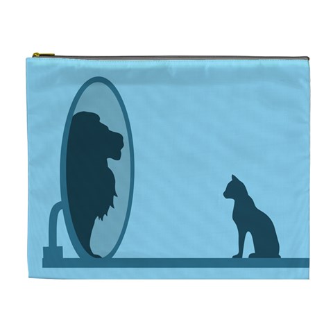 Cat Mirror Lion Cosmetic Bag (XL) from ArtsNow.com Front