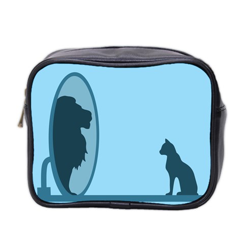 Cat Mirror Lion Mini Toiletries Bag (Two Sides) from ArtsNow.com Front