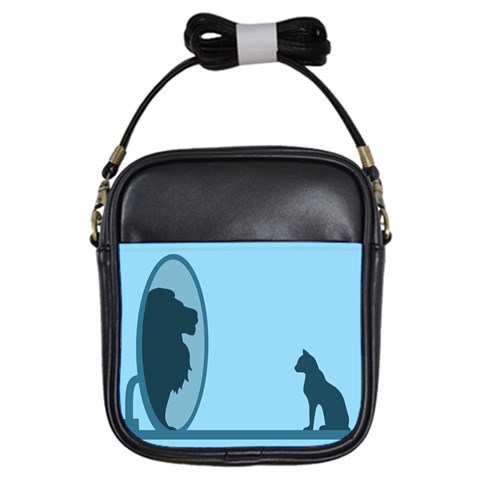 Cat Mirror Lion Girls Sling Bag from ArtsNow.com Front