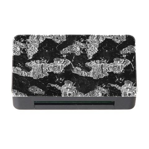 Black And White Cracked Abstract Texture Print Memory Card Reader with CF from ArtsNow.com Front