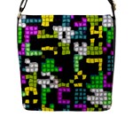 Drawn squares                                                     Flap Closure Messenger Bag (L)