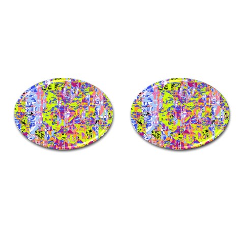 Green blue texture                                                      Cufflinks (Oval) from ArtsNow.com Front(Pair)