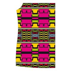 Pink yellow green shapes                                                    Women s Button Up Puffer Vest from ArtsNow.com Front Right