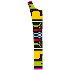 Pink yellow green shapes                                                    Women s Button Up Puffer Vest from ArtsNow.com Button Placket Left