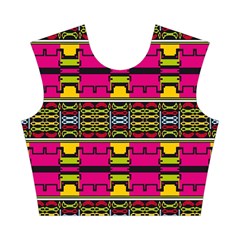Pink yellow green shapes                                                       Cotton Crop Top from ArtsNow.com Front