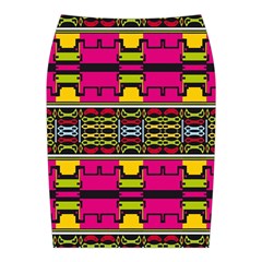 Pink yellow green shapes                                                      Midi Wrap Pencil Skirt from ArtsNow.com Back