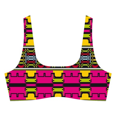 Pink yellow green shapes                                                      Cross Back Hipster Bikini Set from ArtsNow.com Front