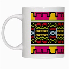 Pink yellow green shapes                                                       White Mug from ArtsNow.com Left