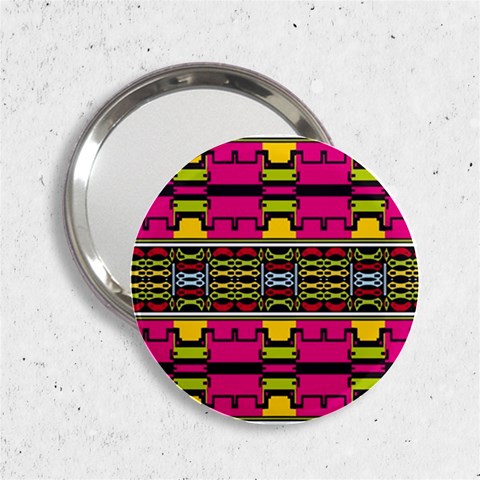 Pink yellow green shapes                                                       2.25  Handbag Mirror from ArtsNow.com Front