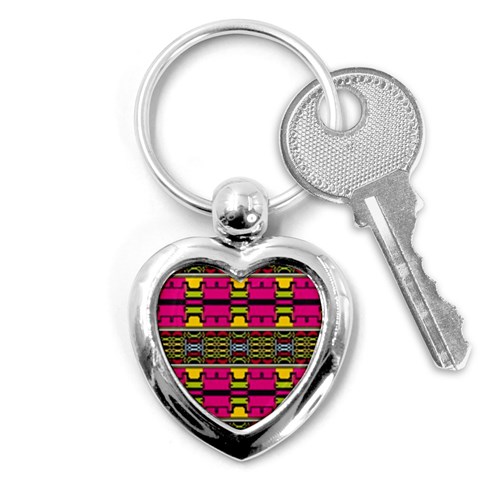 Pink yellow green shapes                                                       Key Chain (Heart) from ArtsNow.com Front