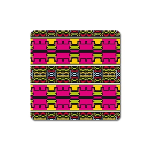 Pink yellow green shapes                                                       Magnet (Square) from ArtsNow.com Front