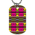 Pink yellow green shapes                                                       Dog Tag (One Side)