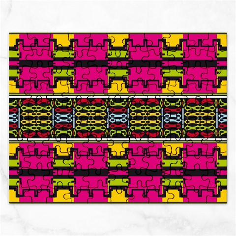 Pink yellow green shapes                                                       Jigsaw Puzzle (Rectangular) from ArtsNow.com Front