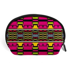 Pink yellow green shapes                                                       Accessory Pouch from ArtsNow.com Front