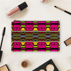Pink yellow green shapes                                                       Cosmetic Bag from ArtsNow.com Front