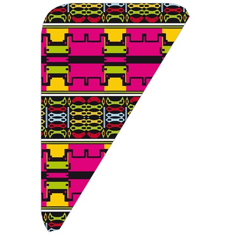 Pink yellow green shapes                                                    Belt Pouch Bag (Large) from ArtsNow.com Front Right