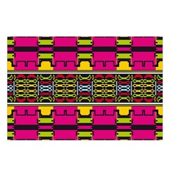 Pink yellow green shapes                                                    Waist Pouch (Large) from ArtsNow.com Loop