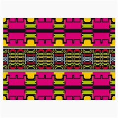 Pink yellow green shapes                                                    Roll Up Canvas Pencil Holder (M) from ArtsNow.com Front