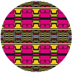 Pink yellow green shapes                                                    Wooden Bottle Opener (Round)