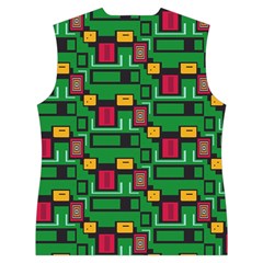 Rectangles on a green background                                                     Women s Button Up Puffer Vest from ArtsNow.com Back