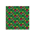 Rectangles on a green background                                                        Satin Bandana Scarf