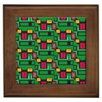 Rectangles on a green background                                                        Framed Tile