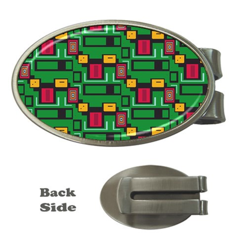 Rectangles on a green background                                                        Money Clip (Oval) from ArtsNow.com Front