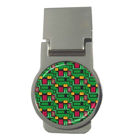 Rectangles on a green background                                                        Money Clip (Round) from ArtsNow.com Front