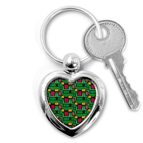 Rectangles on a green background                                                        Key Chain (Heart) from ArtsNow.com Front