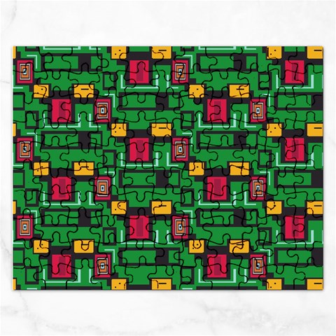 Rectangles on a green background                                                        Jigsaw Puzzle (Rectangular) from ArtsNow.com Front
