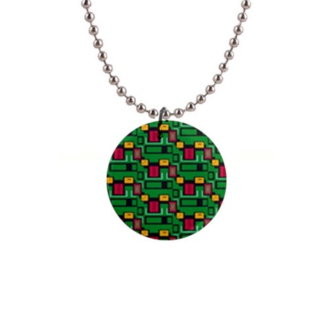 Rectangles on a green background                                                        1  Button Necklace from ArtsNow.com Front