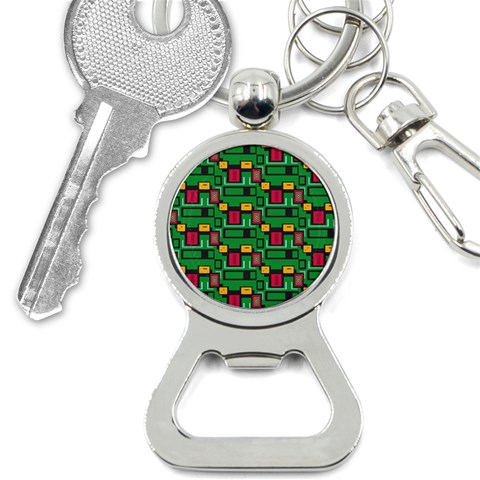 Rectangles on a green background                                                        Bottle Opener Key Chain from ArtsNow.com Front